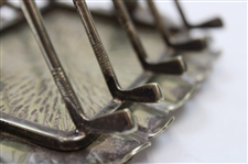 Vintage Crossed Clubs with Golf Ball Ring Silver Toast Rack
