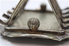 Vintage Crossed Clubs with Golf Ball Ring Silver Toast Rack