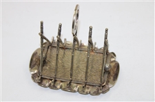 Vintage Crossed Clubs with Golf Ball Ring Silver Toast Rack