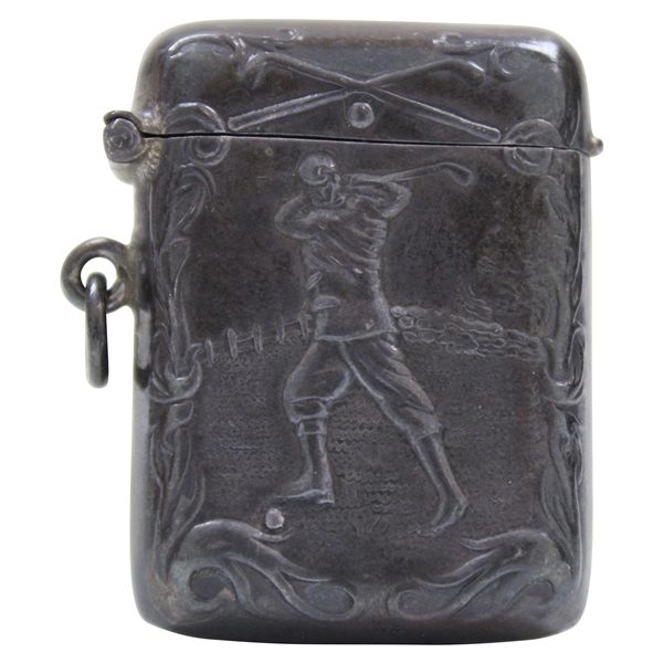 Vintage Pre-Swing Golfer Sterling Silver Match Holder Modern Reproduction