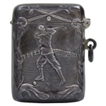 Vintage Pre-Swing Golfer Sterling Silver Match Holder Modern Reproduction