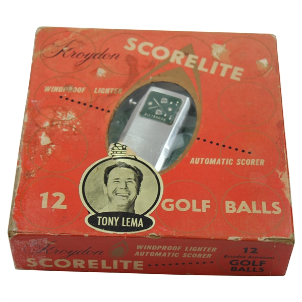 Tony Lema Kroyden Scorelite Dozen Golf Balls & Scorekeeper in Box