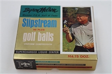 Byron Nelson Signed Cut Card w/Northwestern Byron Nelson Slipstream Golf Ball Box w/Balls JSA ALOA