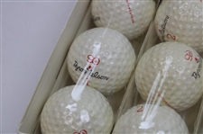 Byron Nelson Signed Cut Card w/Northwestern Byron Nelson Slipstream Golf Ball Box w/Balls JSA ALOA
