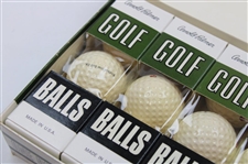 Arnold Palmer Signed Cut w/Arnold Palmer Golf Ball Box w/Balls JSA ALOA