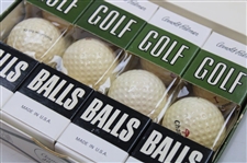 Arnold Palmer Signed Cut w/Arnold Palmer Golf Ball Box w/Balls JSA ALOA