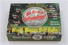 Bob Rosburg Signed Cut Card w/Bob Rosburg World Winner Golf Ball Box w/Balls JSA ALOA