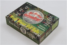 Bob Rosburg Signed Cut Card w/Bob Rosburg World Winner Golf Ball Box w/Balls JSA ALOA
