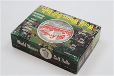 Bob Rosburg Signed Cut Card w/Bob Rosburg World Winner Golf Ball Box w/Balls JSA ALOA