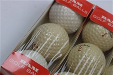 Bob Rosburg Signed Cut Card w/Bob Rosburg World Winner Golf Ball Box w/Balls JSA ALOA