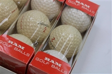 Bob Rosburg Signed Cut Card w/Bob Rosburg World Winner Golf Ball Box w/Balls JSA ALOA