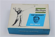 Tom Weiskopf Signed Cut Card w/Macgregor Tom Weiskopf Golf Ball Box w/Balls JSA ALOA
