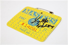 Larry Mize Signed 1987 Masters Tournament SERIES Badge #X14291 JSA ALOA