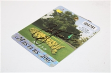 Zach Johnson Signed 2007 Masters Tournament SERIES Badge #Q04761 JSA ALOA