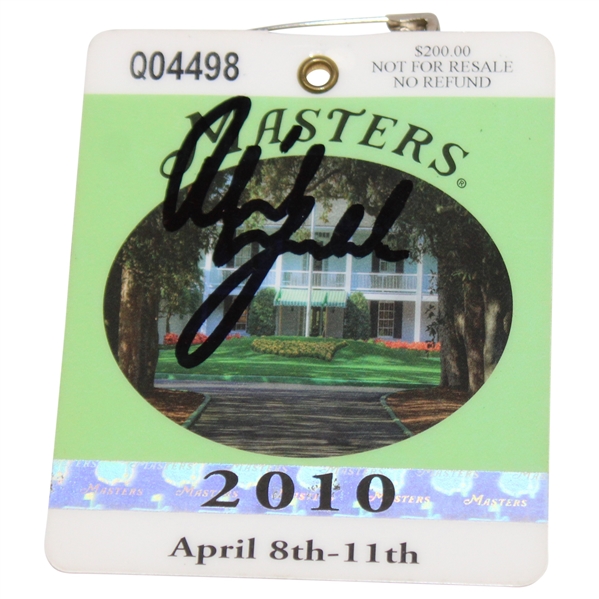 Phil Mickelson Signed 2010 Masters Tournament SERIES Badge #Q04498 JSA ALOA