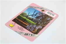 Jordan Spieth Signed 2015 Masters Tournament SERIES Badge #Q03210 JSA ALOA