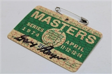 Gary Player Signed 1974 Masters Tournament SERIES Badge #2653 JSA ALOA