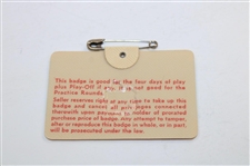 Gary Player Signed 1974 Masters Tournament SERIES Badge #2653 JSA ALOA