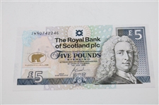 Jack Nicklaus Signed Royal Bank of Scotland 5 Pound Note JSA ALOA - Framed