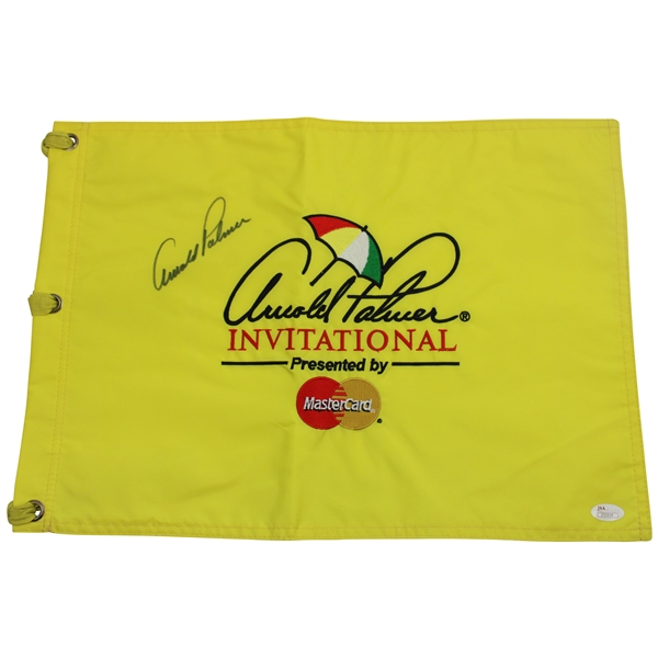 Arnold Palmer Signed Arnold Palmer Invitational Yellow Embroidered Flag JSA #Z35934