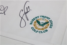 Captains Nicklaus & Player & others Multi-Signed 2005 The President's Cup Embroidered Flag JSA ALOA