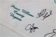 Captains Nicklaus & Player & others Multi-Signed 2005 The President's Cup Embroidered Flag JSA ALOA