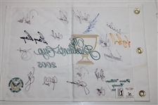Captains Nicklaus & Player & others Multi-Signed 2005 The President's Cup Embroidered Flag JSA ALOA