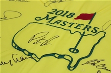Champion Reed, Nicklaus & other Champions Signed 2018 Masters Embroidered Flag JSA ALOA