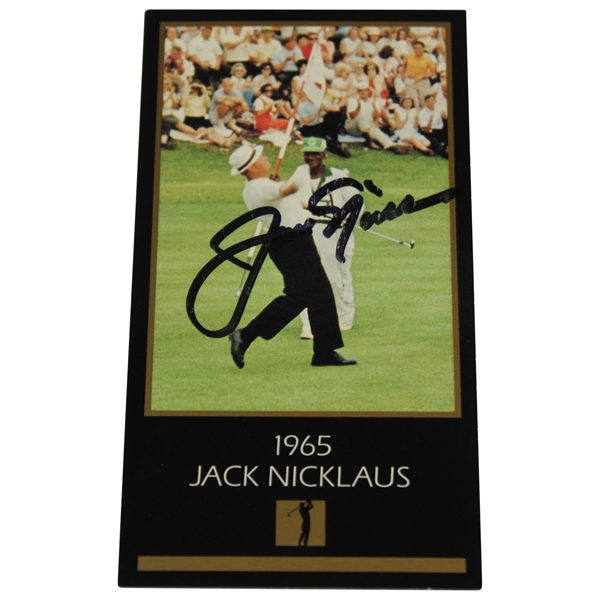 Jack Nicklaus Signed 1965 Masters of Golf Grand Slam Ventures Golf Card JSA ALOA