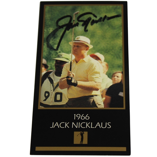 Jack Nicklaus Signed 1966 Masters of Golf Grand Slam Ventures Golf Card JSA ALOA