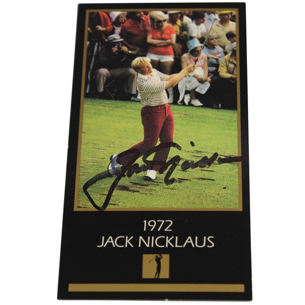 Jack Nicklaus Signed 1972 Masters of Golf Grand Slam Ventures Golf Card JSA ALOA