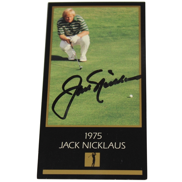 Jack Nicklaus Signed 1975 Masters of Golf Grand Slam Ventures Golf Card JSA ALOA