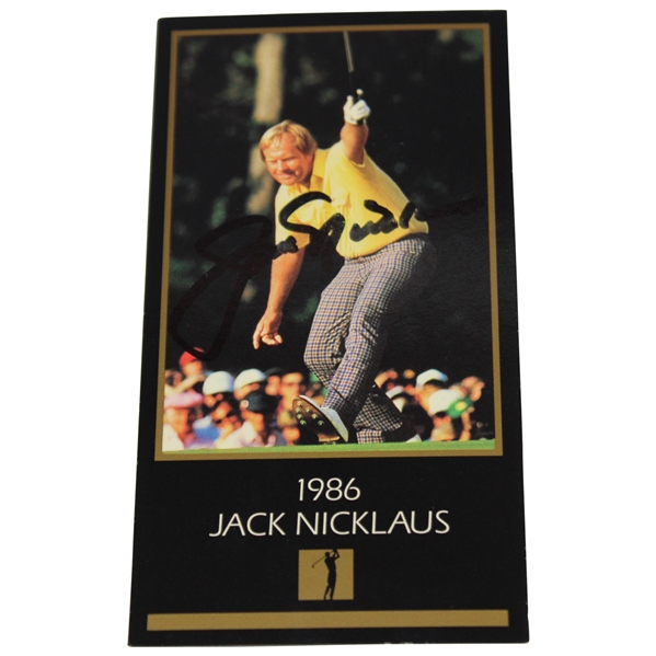 Jack Nicklaus Signed 1986 Masters of Golf Grand Slam Ventures Golf Card JSA ALOA