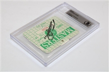 Bernhard Langer Signed 1985 Masters Series Badge #A0358 Beckett #00015429746