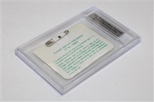 Bernhard Langer Signed 1985 Masters Series Badge #A0358 Beckett #00015429746