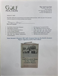 Gene Sarazen's Personal 1981 Golf's Greatest Shots by the World's Greatest Players' Signed by Author Nevin Gibson