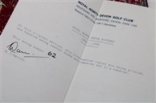 The Royal North Devon Golf Club 1864 - 1989 Book Signed by Co Authors EJ Davies & GW Brown
