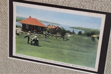 Eight (8) Matted Vintage Golfing Post Cards