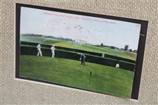 Eight (8) Matted Vintage Golfing Post Cards