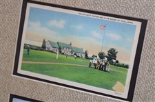 Eight (8) Matted Vintage Golfing Post Cards