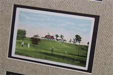 Eight (8) Matted Vintage Golfing Post Cards