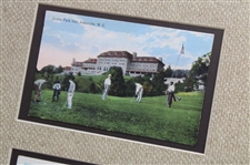 Eight (8) Matted Vintage Golfing Post Cards