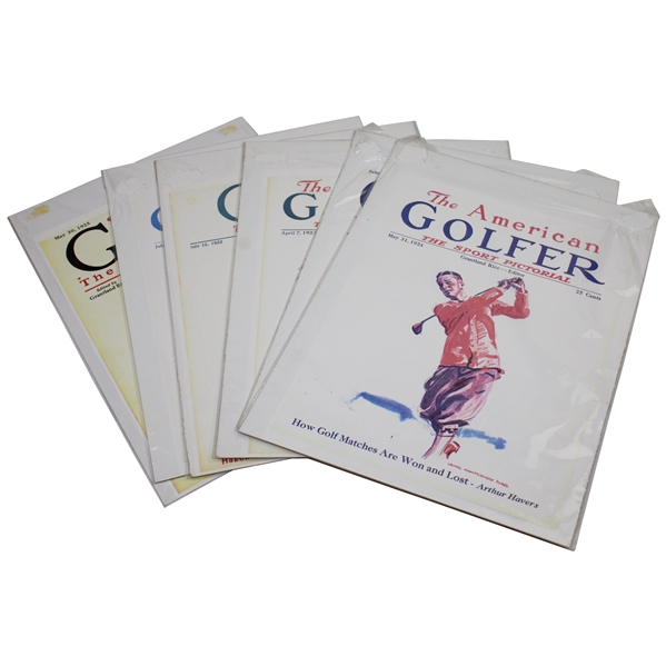 Six (6) Reproduction American Golfer Covers