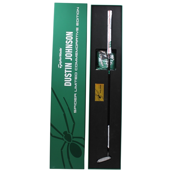 Dustin Johnson Taylormade Spider LTD ED Commemorative Putter w/Headcover, Original Box & Letter