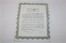 2001 Masters Tournament Ltd Ed Putter #34/950 in Original Box w/Headcover & Certificate