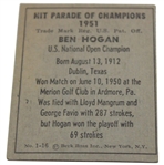 Ben Hogan 1951 Hit Parade of Champions No.1-16 Berk Ross Rookie Card 