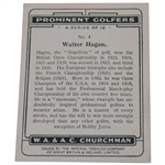 Imperial Tobacco Churchman Prominent Golfers Card #4/12 Walter Hagen Small Golf Card