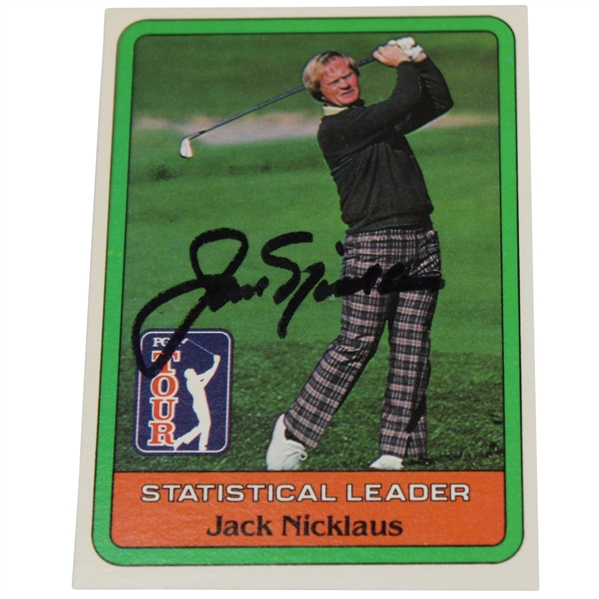 Jack Nicklaus Signed 1981 Donruss Stat Leader Card JSA ALOA