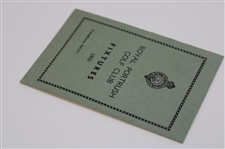 1953 Royal Portrush Golf Club Fixtures Booklet