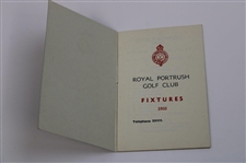 1953 Royal Portrush Golf Club Fixtures Booklet
